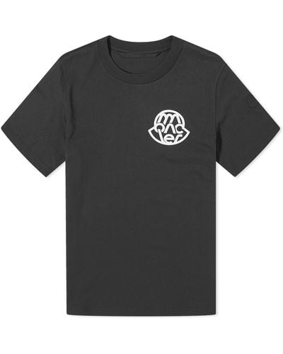 Moncler Text Logo T-Shirt - Black