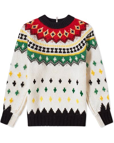 3 MONCLER GRENOBLE Fairisle Crew Neck Sweater - Multicolor