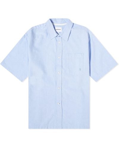 Norse Projects Ivan Oxford Monogram Shirt - Blue
