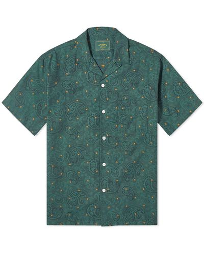 Portuguese Flannel Paisley Jacquard Vacation Shirt - Green