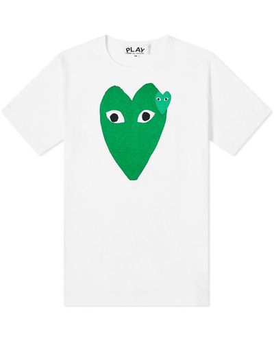 COMME DES GARÇONS PLAY Double Heart T-Shirt - Green