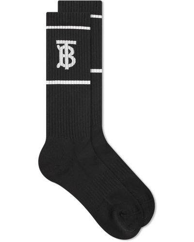 Burberry Tb Monogram Sports Sock - Black