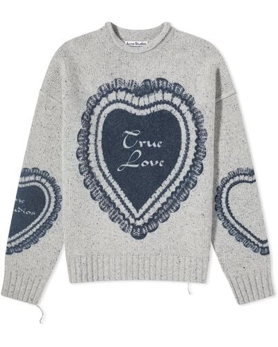 Acne Studios True Love Knit Sweater - Gray