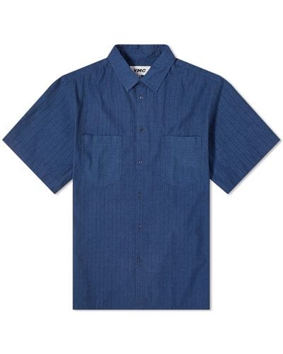 YMC Mitchum Short Sleeve Shirt - Blue