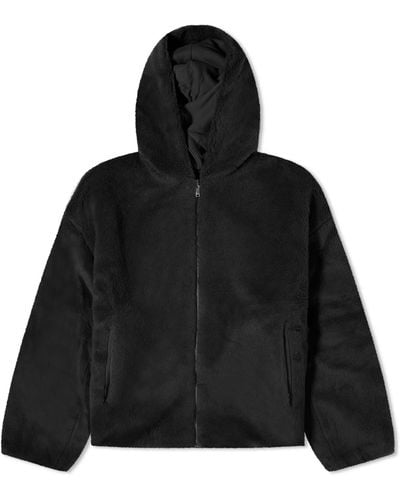 PANGAIA Recycled Wool Fleece Reversible Bomber Jacket - Black
