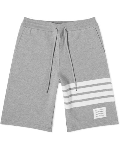 Thom Browne Engineered Stripe Sweat Shorts - Grey