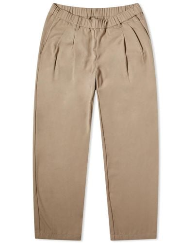 Dime Pleated Twill Trousers - Natural