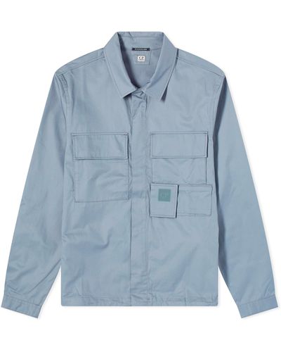 C.P. Company Metropolis Gabardine Pockets Overshirt - Blue