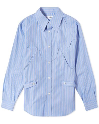 Toga Stripe Cotton Shirt - Blue