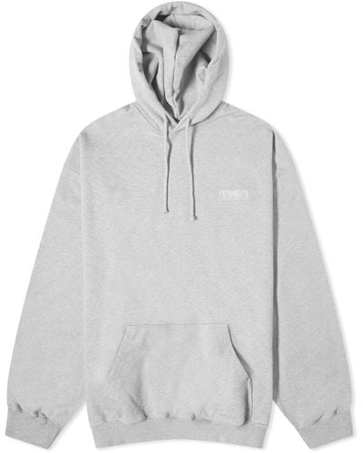 Vetements Embroidered Logo Hoodie - Gray