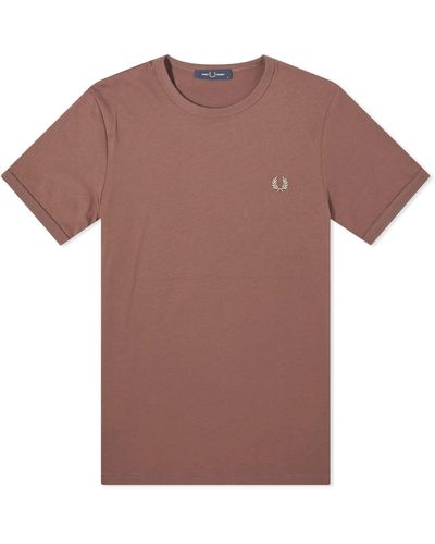 Fred Perry Ringer T-Shirt - Brown