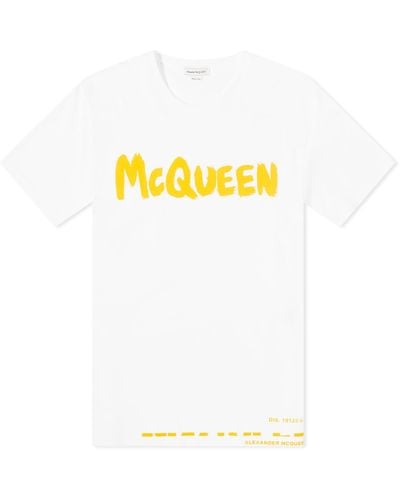 Alexander McQueen Graffiti Logo T-Shirt - Yellow