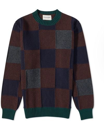 COUNTRY OF ORIGIN Check Crew Knit - Blue