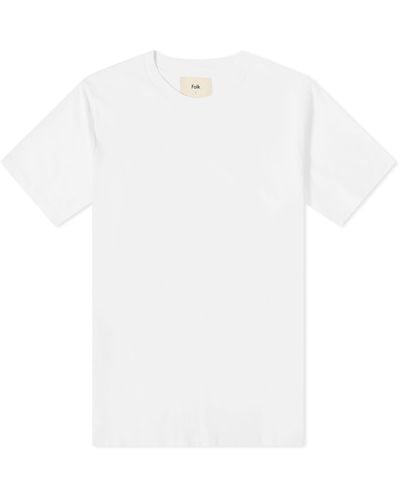 Folk Contrast Sleeve T-Shirt - White