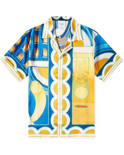 Casablancabrand Graphic-print Relaxed-fit Silk Shirt - Multicolour