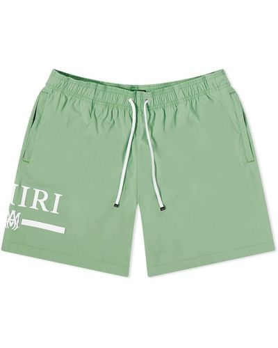 Amiri Bar Logo Swim Shorts - Green