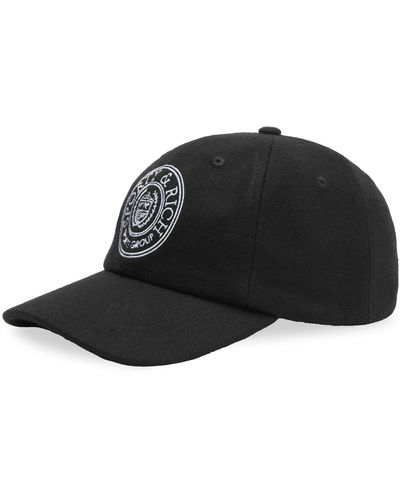 Sporty & Rich Conneticut Crest Flannel Cap - Black