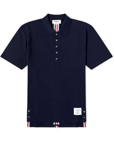 Thom Browne Back Stripe Relaxed Fit Polo Shirt - Blue