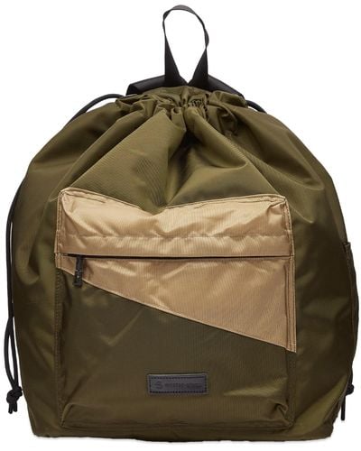 master-piece Slant Drawstring Backpack - Green
