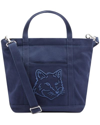 Maison Kitsuné Fox Head Small Tote Bag - Blue