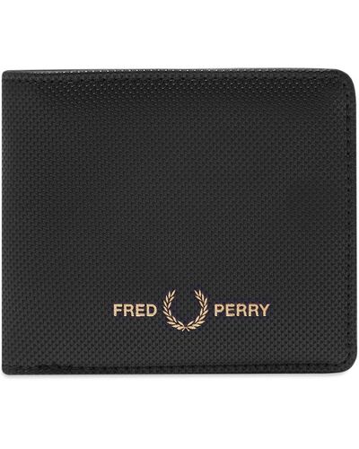Fred Perry Pique Texturd Pu B'fold Wallet - Black