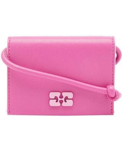 Ganni Bou Wallet On Strap - Pink