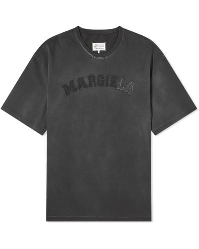 Maison Margiela Distressed University Logo T-Shirt - Black
