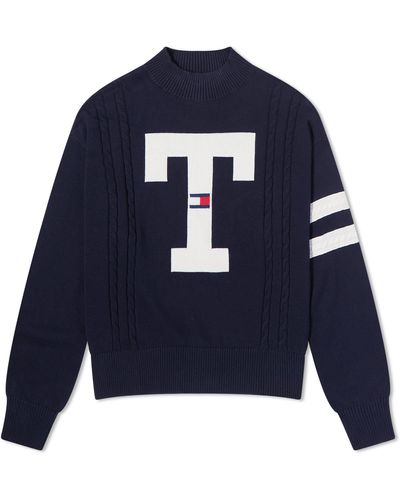 Tommy Hilfiger Letterman Flag Sweater - Blue