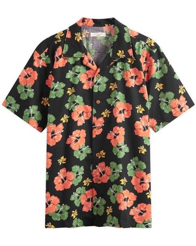 Nudie Jeans Arvid Flower Hawaii Vacation Shirt - Green