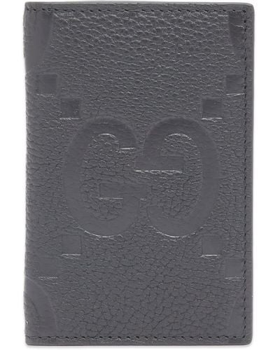 Gucci Embossed Gg Card Wallet - Gray