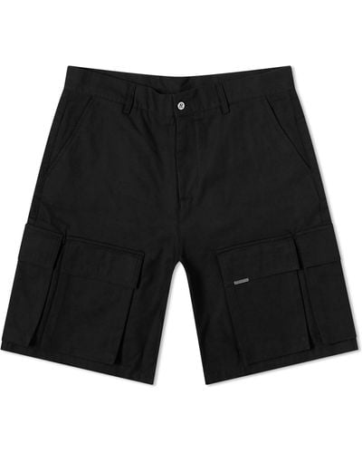 Represent Baggy Cotton Cargo Shorts - Black