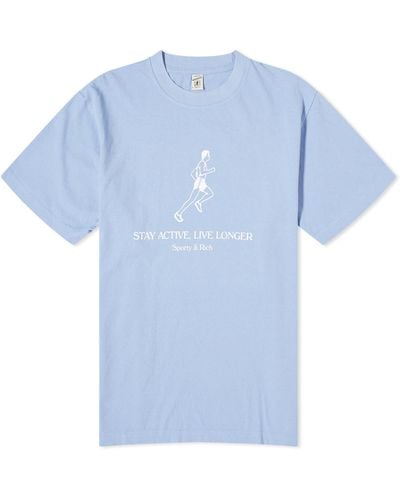 Sporty & Rich Live Longer T-Shirt - Blue