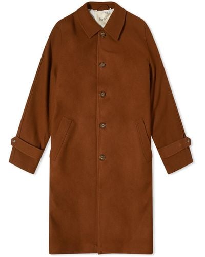Forét Shelter Wool Long Coat - Brown