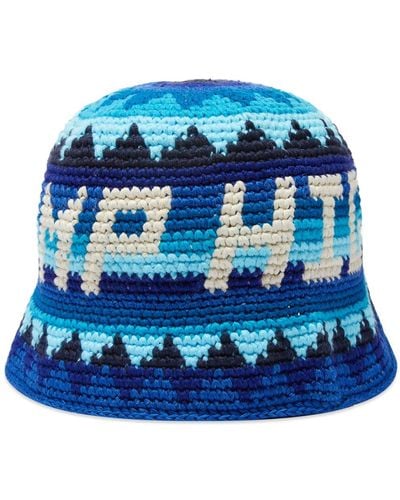CAMP HIGH Counselor Crochet Bucket Hat - Blue