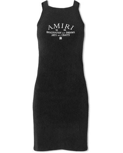 Amiri Racer Back Logo Tank Dress - Black