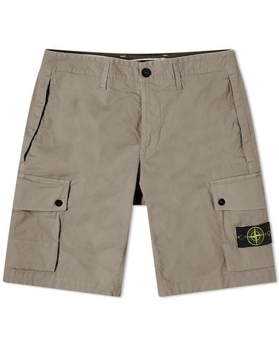 Stone Island Supima Cotton Cargo Shorts - Grey