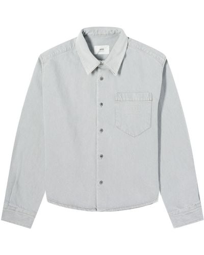 Ami Paris Denim Shirt - Gray