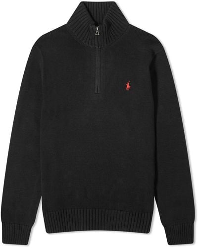 Polo Ralph Lauren Half Zip Knit Sweater - Black