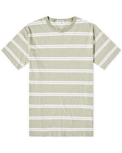 Norse Projects Johannes Sunbleached Stripe T-Shirt Sunwashed - Grey