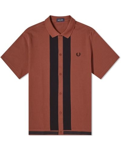 Fred Perry Panel Polo Shirt - Red