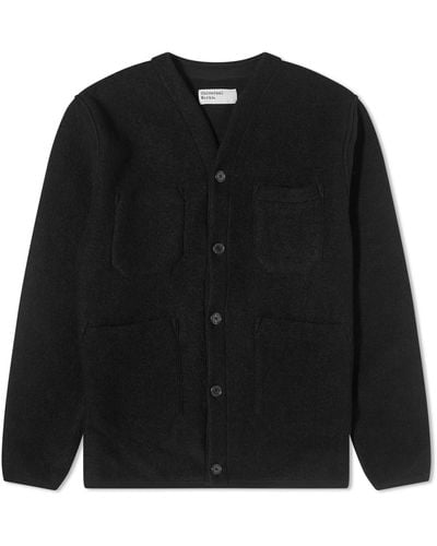 Universal Works Wool Fleece Cardigan - Black