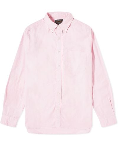 Beams Plus Button Down Oxford Shirt - Pink