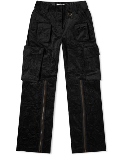 Acne Studios Velvet Cargo Trousers - Black