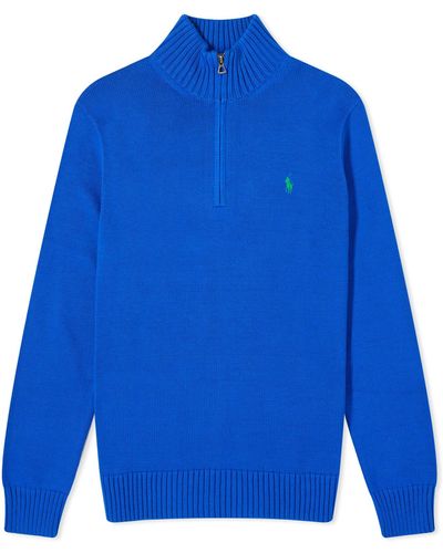 Polo Ralph Lauren Half Zip Knit Sweater - Blue