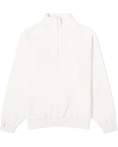 Beams Plus Half Zip Popover Fleece Jacket - White