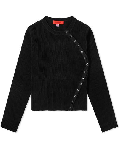 Eckhaus Latta Angle Popper Cardigan - Black