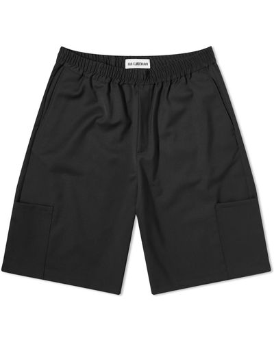 Han Kjobenhavn Wool Elasticated Wide Leg Shorts - Black