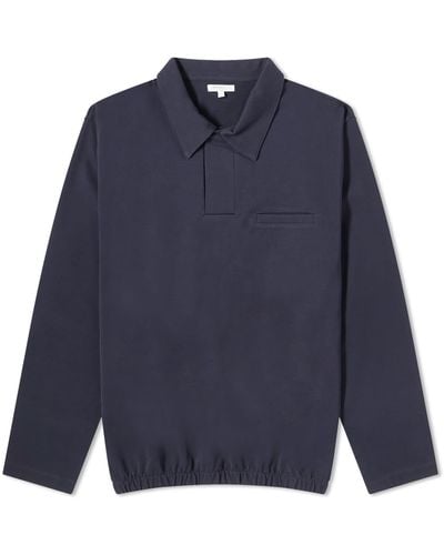 Lady White Co. Lady Co. Long Sleeve Richmond Polo Shirt - Blue