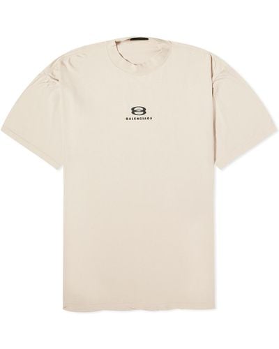 Balenciaga Small Logo T-Shirt - Natural
