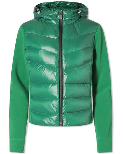 3 MONCLER GRENOBLE Padded Zip Up Cardigan - Green